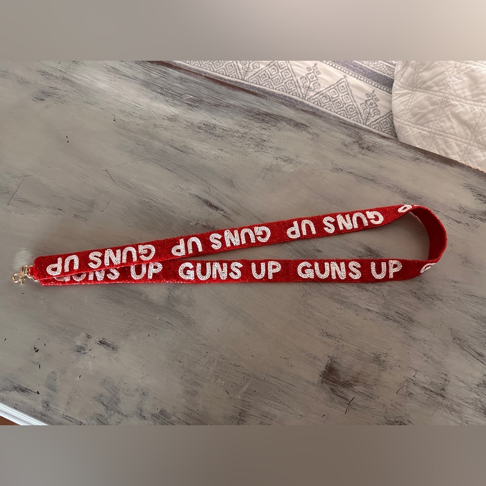 Moyna Texas Tech “Guns Up” Game Day Red/White Sequin Purse Cross Body Strap​